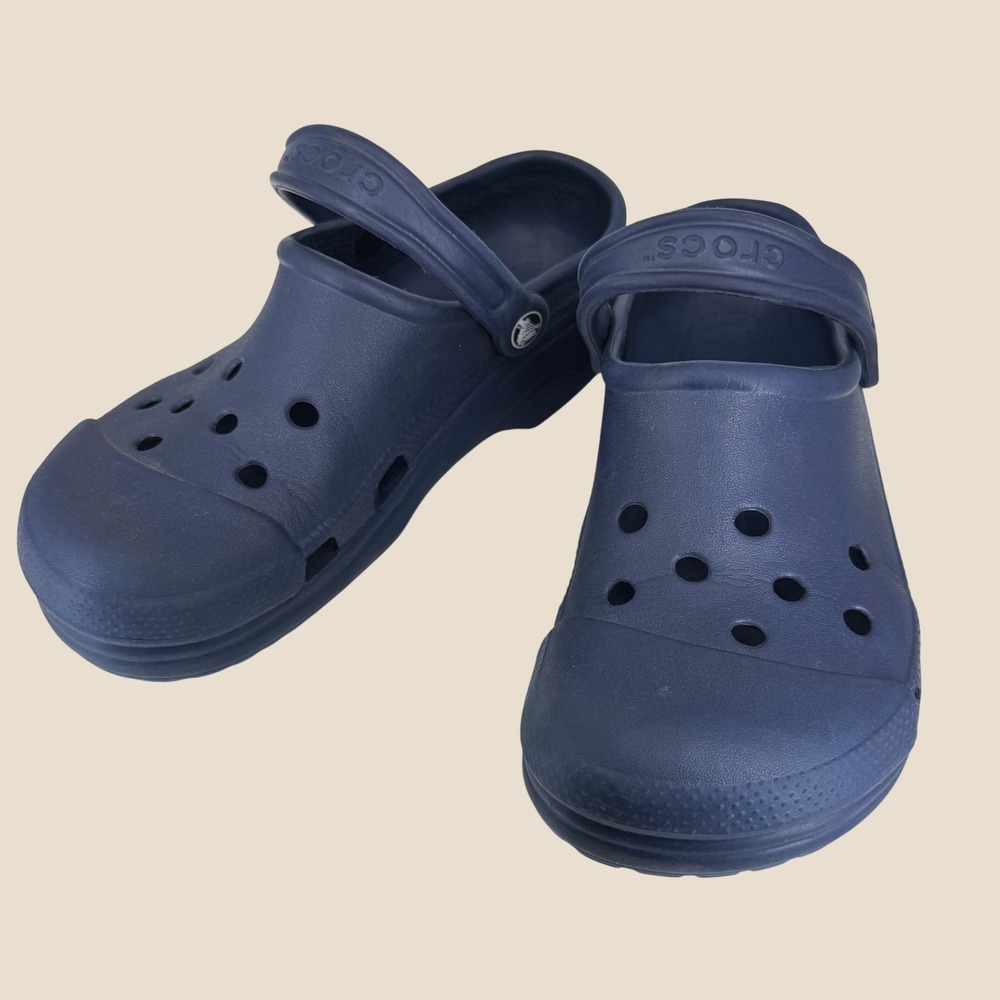Crocs Classic Clogs Men M8-9 Women W6-7 Navy Blue Ventilated Slip On Comfort